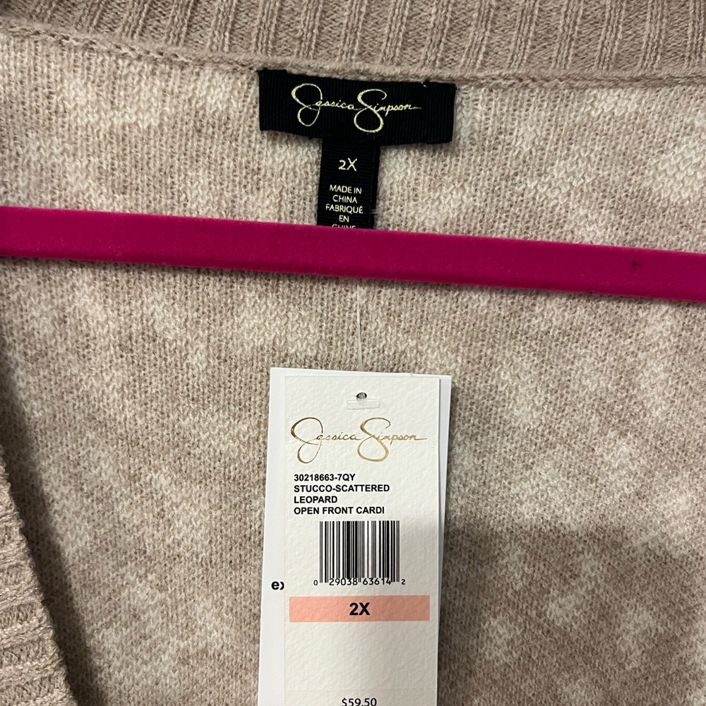 Jessica Simpson Tan and Cream Leopard Print Sweater - Picture 2 of 3